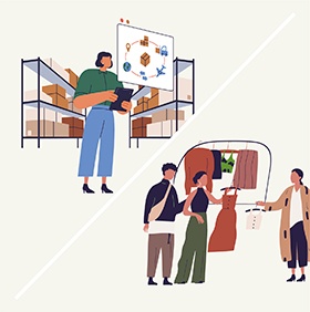 テナントのECにも対応した倉庫機能を備えた店舗区画など次世代型の商業施設を運営する