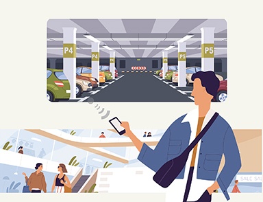 AIで車の入出庫誘導し周辺道路の状況との連携で実現する無駄のない駐車場利用や渋滞知らずの交通手段